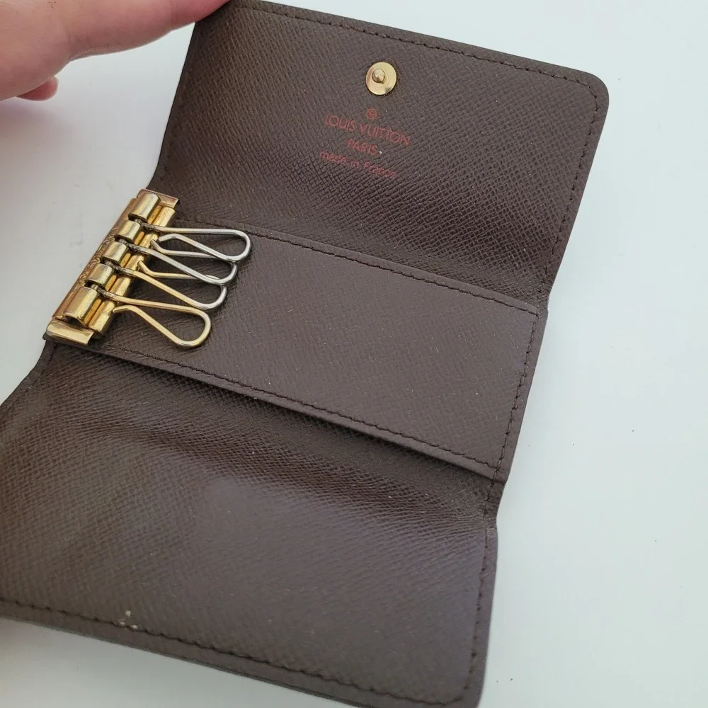 Louis Vuitton Damier Ebene 4 Key Holder Brown Checkered Wallet N62631 France